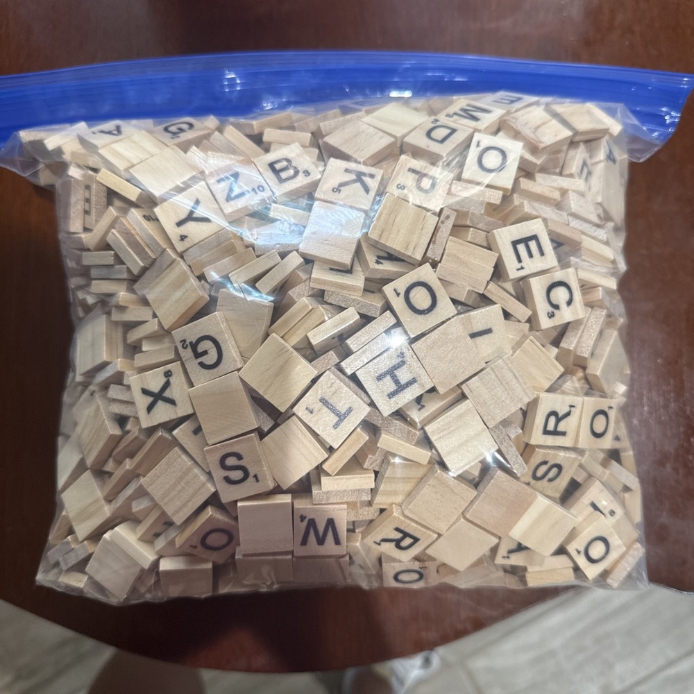 Scrabble Tile Lot 3.6 Pounds - Wood Tiles (Mixed) Arts & Crafts